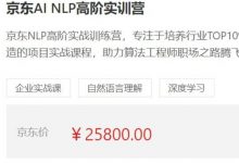 京东AI NLP高阶实训营,百万NLP算法工程师腾飞之路,视频+源码资料完整版(46.6G)-VIPC6资源网