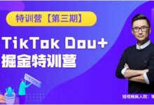 TikTok掘金特训营第三期(短视频疯人院),美国Dou+出海视频课程-VIPC6资源网