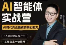 秋叶:AI智能体实战营,6月最新完结版-VIPC6资源网