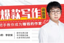 李砍柴自媒体教程:30天今日头条写作训练营(完整版)-VIPC6资源网