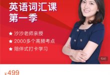 沙沙老师英语课程,初级单词+语法二合一,341节完整版-VIPC6资源网