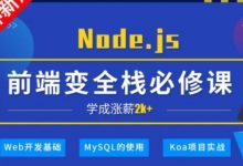 WEB前端进阶课:小码哥深入Node.js技术栈视频教程(30G)-VIPC6资源网