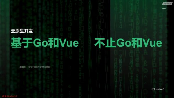 杜宽:【云原生全栈开发】基于Go和Vue的K8s多集群管理自动化运维平台开发项目实战部分 课程视频截图
