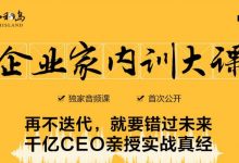 企业家内训大课,干亿CEO亲授实战真经-VIPC6资源网