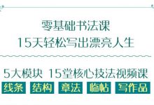 零基础也能学好的书法课 ,15天轻松写出漂亮人生!-VIPC6资源网