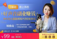 顾雅南的声音美化训练课堂,好声音副业赚钱-VIPC6资源网