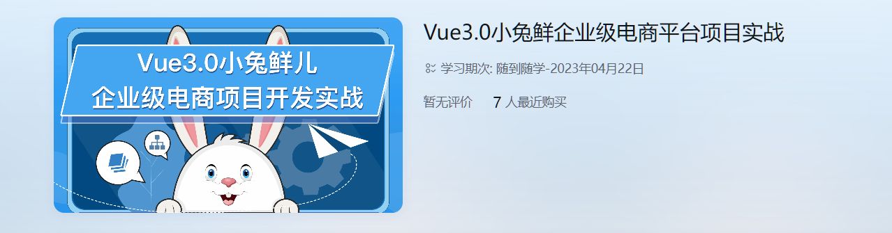 Vue3.0小兔鲜儿前端企业级电商项目实战