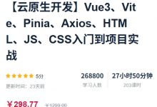 云原生开发:Vue3/Vite/Pinia/Axios/HTML/JS/CSS入门到项目实战-VIPC6资源网