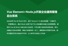Vue Element+Node.js开发企业通用管理后台系统,前后端实战项目培训课程-VIPC6资源网