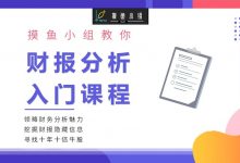 摸鱼小组 财报分析入门课程+公众号内训,完整培训视频百度云盘下载-VIPC6资源网
