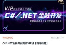 新阁教育:C#/.NET全栈开发高级VIP班,视频+资料(71G)-VIPC6资源网