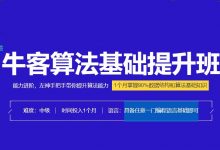 20年最新牛客算法视频课程:基础入门+提升+中级+高级班(完整版20G)-VIPC6资源网