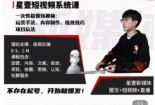 星壹短视频系统课:一次性搞懂短视频(23版新课)-VIPC6资源网