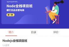 螺钉Nodejs全栈项目班,Node基础到实战-VIPC6资源网