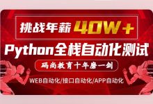 Python全栈自动化测试高阶VIP课程,对标大厂标准挑战40W年薪培训教程+资料(59G)-VIPC6资源网