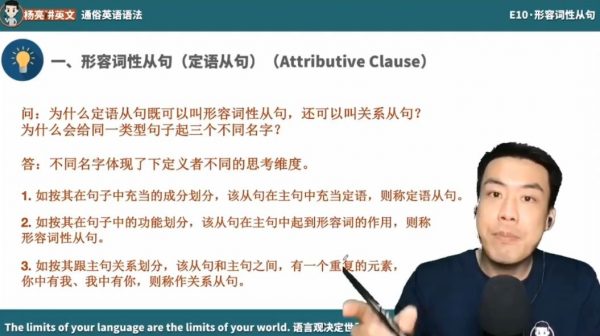 杨亮讲英文·通俗英语语法课 视频截图
